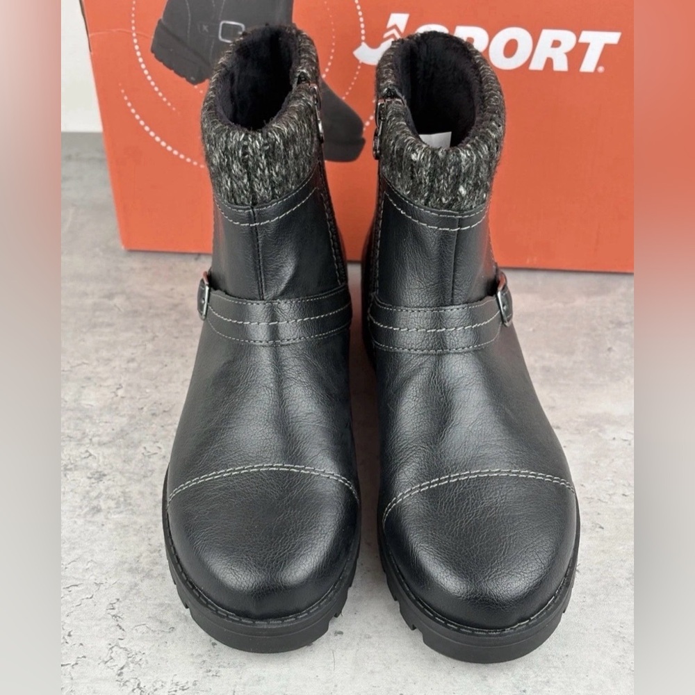 JSport Violet Women's Memory Foam Fax Fur‎ Insulated Ankle Boots Black  Size 8.5 - Picture 3 of 6
